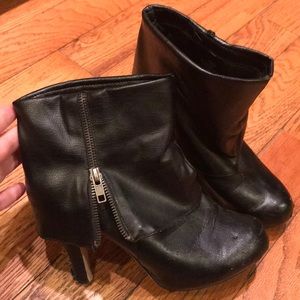 Black Leather Booties